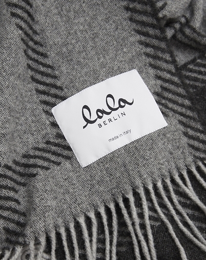 Lala Berlin - Svea Halstørklæde - Light Grey Melange/Black